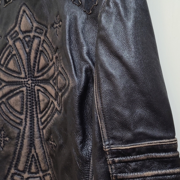Affliction Means Leather Jacket Size XLARGE - Picture 9 of 15